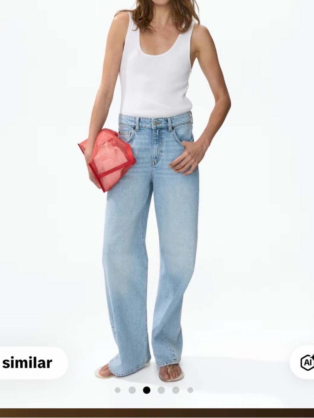 H&M Light Wash Wide-Leg High-Rise Jeans - Picture 1 of 1